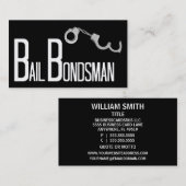 Bondsman Black Simple Business Card Visitenkarte (Vorne/Hinten)