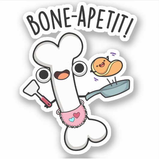 Bone Apetit Funny Cooking Pub Aufkleber (Vorderseite)