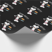 Bone Apetit Funny Cooking Pun Dark BG Geschenkpapier (Ecke)