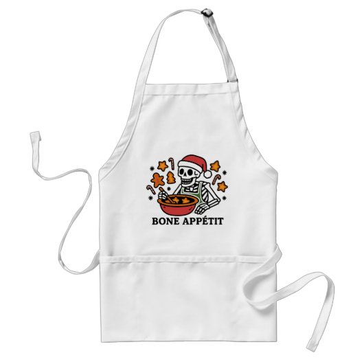 Bone Appétit Funny Skelett Weihnachtsgebäck Schürze (Vorne)