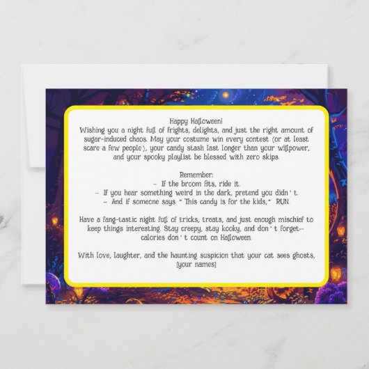 Bone-Appétit Halloween-Bashkarte Einladung (Rückseite)