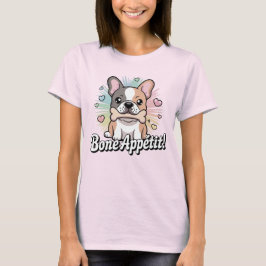 Bone Appétit - Kawaii French Bulldog Holding Bone Tri-Blend Shirt