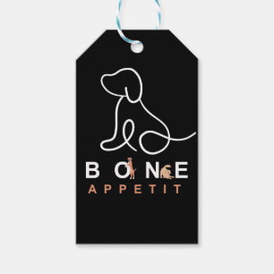 Bone Appetit Schwarze und weiße Hundetorten-Verp Geschenkanhänger