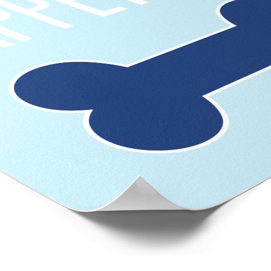 Bone Appetite Puppy Birthday Party Sign Blue Poster (Ecke)