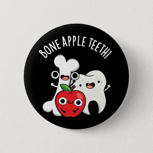 Bone Apple Teeth Lustiger Bona Appetit Wortwitz Du Button (Vorderseite)