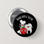 Bone Apple Teeth Lustiger Bona Appetit Wortwitz Du Button (Vorne & Hinten)