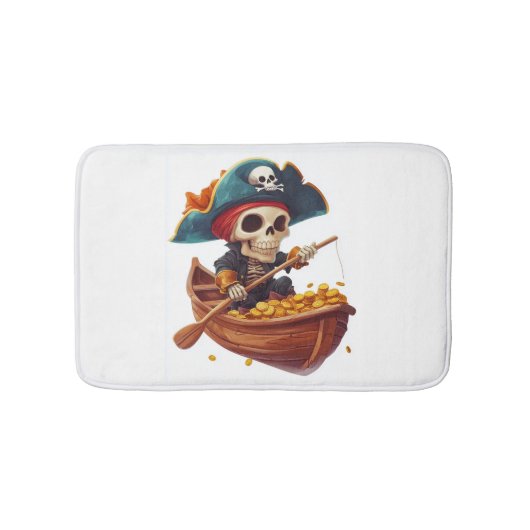 Bone Buccaneer � Lustiger Piratenschädel Badematte (Vorderseite)