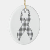 Bone Cancer Awareness Plaid Gray Ribbon Keramik Ornament (Rechts)