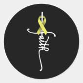 Bone Cancer Faith Sarcoma Bone Cancer Awareness Su Runder Aufkleber (Vorderseite)
