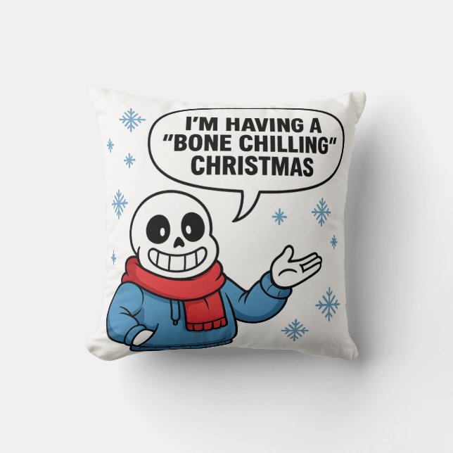 Bone Chilling Christmas Funny Skeleton Holiday Des Kissen (Vorderseite)
