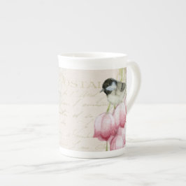 Bone China Vintage Wasserfarbengewässer mit Blume Porzellantasse