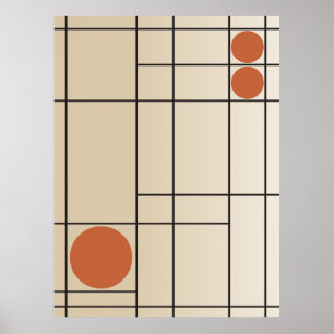 Bone Drift Nr. 1 Beige + Terrakotta Geometrische K Poster