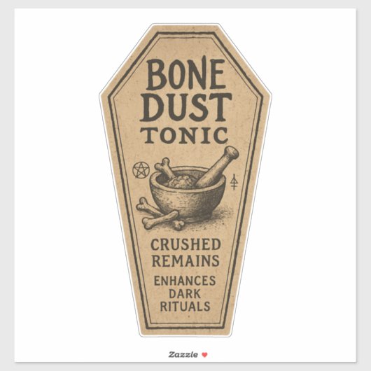 Bone Dust Tonic - Halloween Apothecary Label (Blatt)