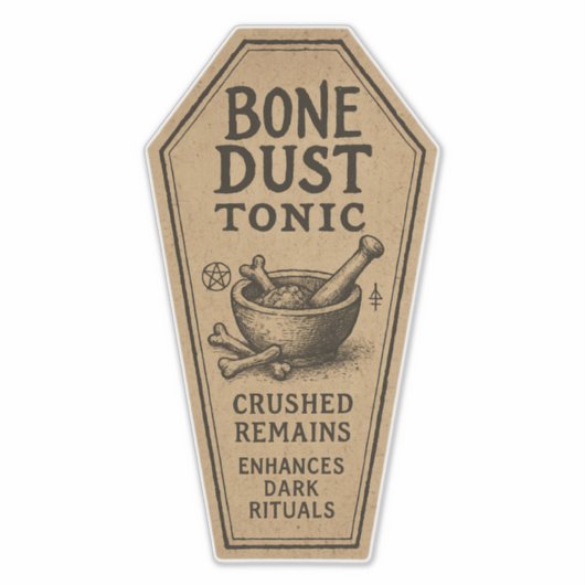 Bone Dust Tonic - Halloween Apothecary Label (Vorderseite)