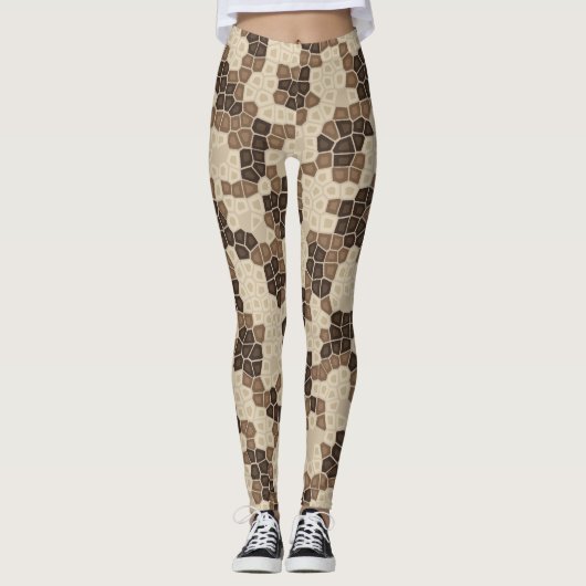 Bone & Espresso Python-Schlangenleder Leggings (Vorderseite)
