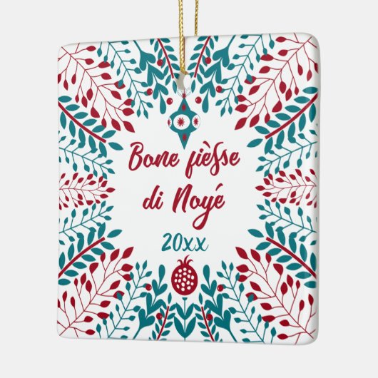 Bone fièsse di Noyé, Wallonischer Weihnachtsgruß Keramikornament (Links)