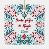 Bone fièsse di Noyé, Wallonischer Weihnachtsgruß Keramikornament (Rückseite)