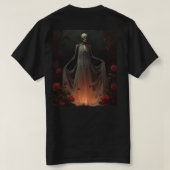 Bone girl wearing a wedding dress in a forest  T-Shirt (Design Rückseite)