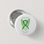 Bone Marrow Spenden Awareness Angel Ribbon Button (Vorne & Hinten)