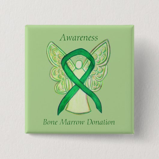 Bone Marrow Spenden Awareness Angel Ribbon Button (Vorderseite)