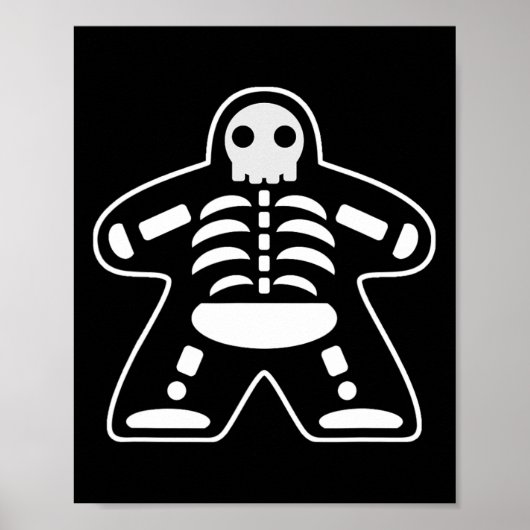Bone Meeple Skeleton Halloween Board Gamer Geschen Poster (Vorne)