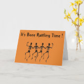 Bone Rattle Party Skeletons Happy Halloween Karte (Gelbe Blume)