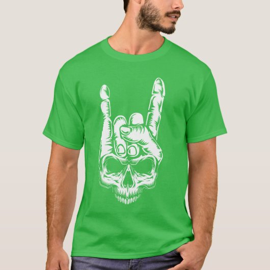 Bone Rocker Skeleton Rock Metal Music Love Rock fr T-Shirt (Vorderseite)
