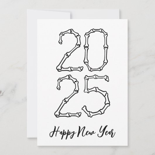 Bone Style Einfach glückliche neue Jahre Karten 20 (Vorderseite)