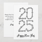 Bone Style Einfach glückliche neue Jahre Karten 20 (Vorne/Hinten)