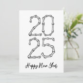 Bone Style Einfach glückliche neue Jahre Karten 20 (Stehend Vorderseite)