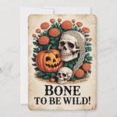 "Bone to be Wild!" Halloween Feiertagskarte (Vorderseite)