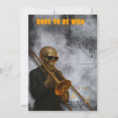 Bone to Be Wild - Skeleton Trombone | Halloween Einladung (Vorderseite)