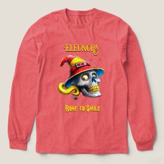 Bone to Smile Funny Wizard Skull Red Yellow Tri-Blend Shirt (Design Vorderseite)