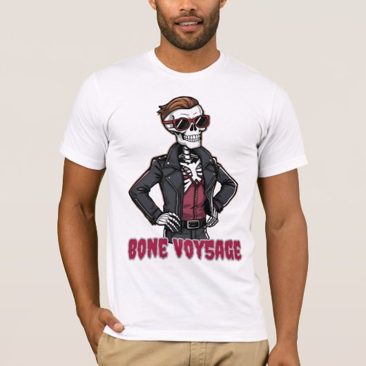 Bone Voyage - Funny Skeleton Halloween Reisen T-Shirt (Vorderseite)