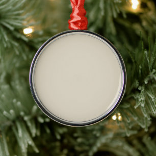 Bone White Round Silbernes Ornament