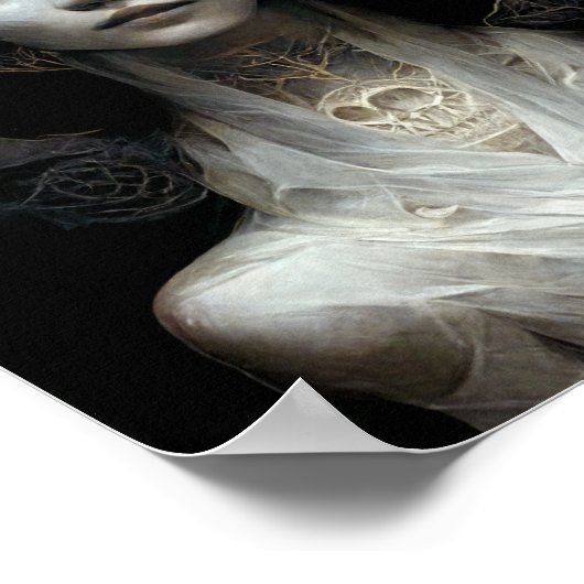 Bone Wraith Fantasy Sci-Fi Art Poster (Ecke)