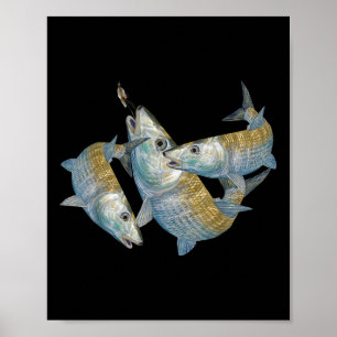 Bonefish-Jagd Ein Salzwasser-Fliegenfischen &amp;  Poster