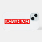 Bonehead Briefmarke iPhone 15 Hülle (Rückseite (Horizontal))