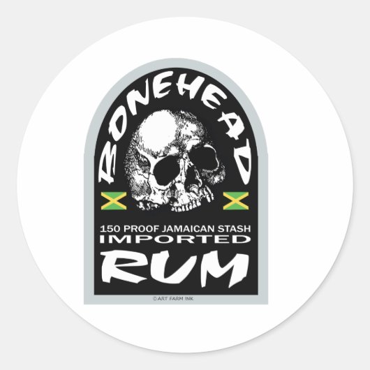 Bonehead Rum Runder Aufkleber (Vorderseite)