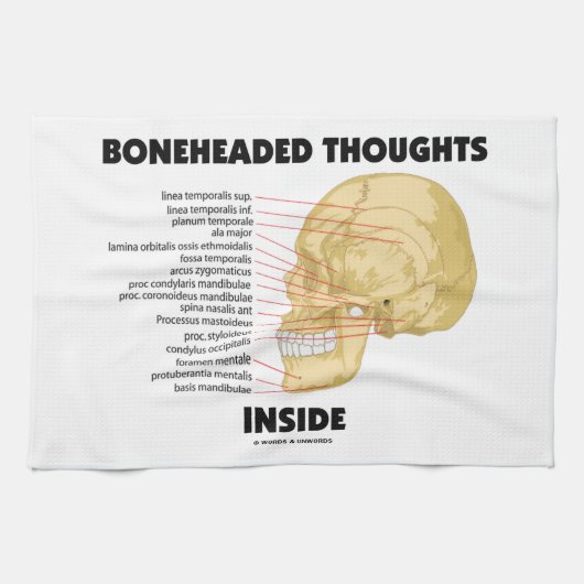 Boneheaded Gedanken nach innen Geschirrtuch (Horizontal)