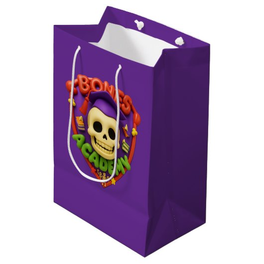 Bones Academy™ und The Boneheads™ Geschenktüte (Vorderseite Schrägansicht)
