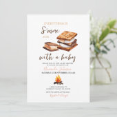 Bonfire Alles ist S'more Fun Fall Baby Dusche Einladung (Stehend Vorderseite)