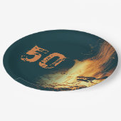 Bonfire Backyard Birthday Party Pappteller (Schrägansicht)