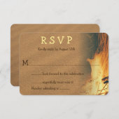 Bonfire Beach Wedding UAWG Enclosure Einladung (Vorne/Hinten)