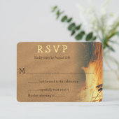 Bonfire Beach Wedding UAWG Enclosure Einladung (Stehend Vorderseite)