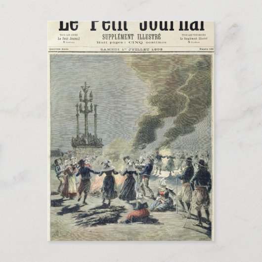 Bonfire beleuchtet, um die Sommersonne in Postkarte (Vorderseite)