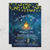 Bonfire Birthday 12x18 Einladung (Vorne/Hinten)