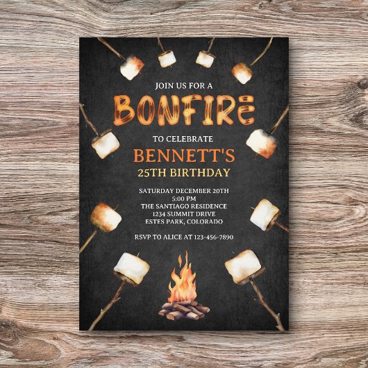 Bonfire Birthday Einladung