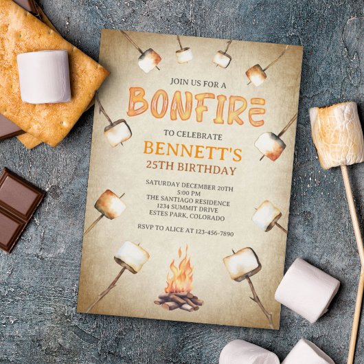 Bonfire Birthday Einladung