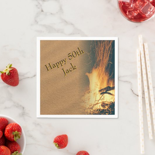 Bonfire Birthday Party Napkins With Text Serviette (Beispiel)